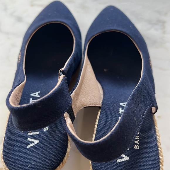 Viscata Navy Slingback Wedges - Picture 5 of 12